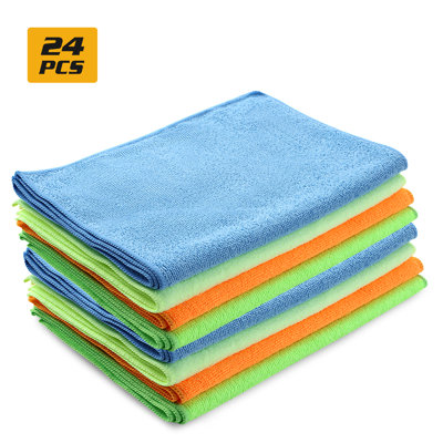 12"X16" Microfiber Cleaning Towels Pack Of 24 Multi-Surface Scratch-Free Cloths For Car Home Kitchen​​