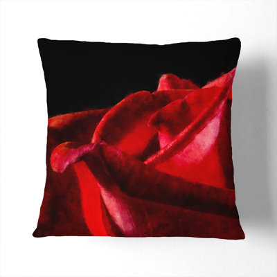 Red Rose Flower Vol.1 Painting Square Throw Cushion