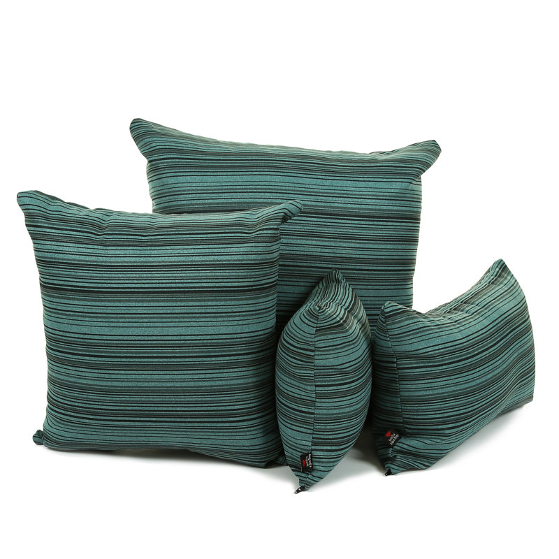 Aloysius Striped Square Throw Cushion, Green, Small