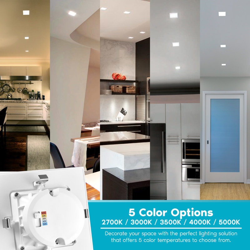 White Aluminum 4 Inch Square Recessed LED Can Lights