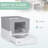 PawHut Fully Enclosed Cat Litter Box with Scoop, Hooded Cat Litter House with Drawer Type Tray, Foldable Smell Proof Cat Potty with Front Entry, Top Exit, Portable Pet Toilet with Large Space, Grey