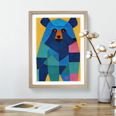 Geometric Bear No.4 Abstract - Wrapped Canvas Print