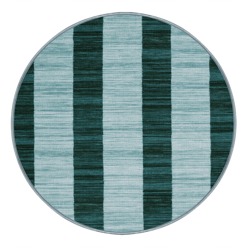 Tapis botanique lavable à la machine, Rond 8 pi