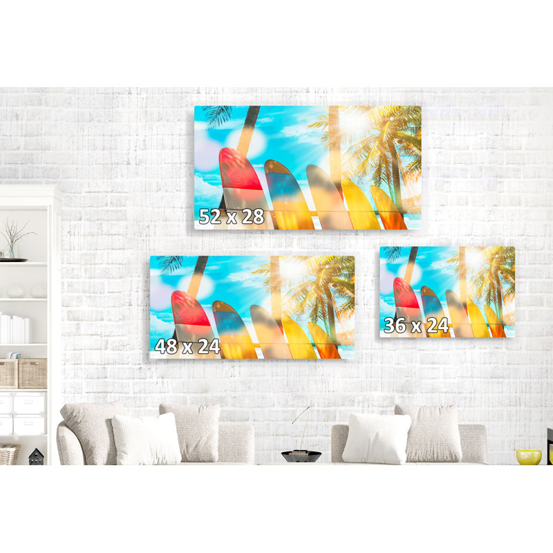 Mccutchen, planches de surf Summer Glow - impression sur toile tendue, H 24 po x l 48 po x 1,5 po
