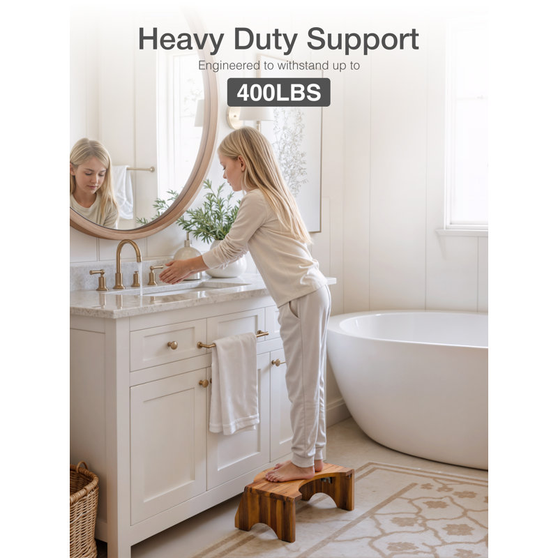 Tabouret de toilette en bois Acacia