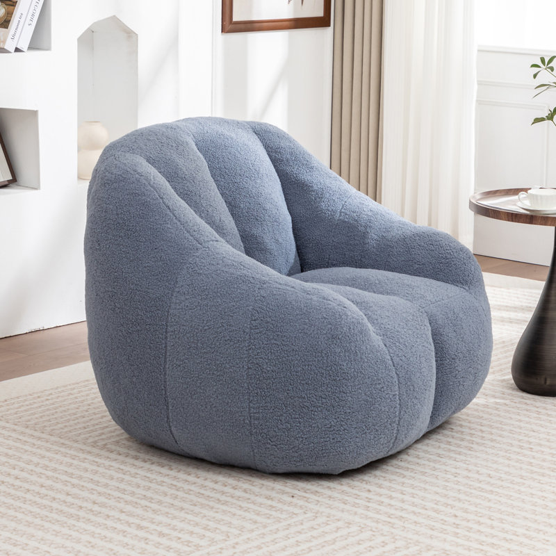 Fauteuil à billes avec rembourrage, Teddy bleu clair