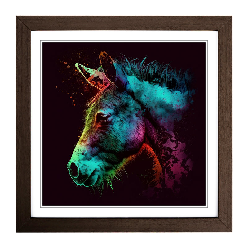 Single Picture Frame Print on Wood, Walnut