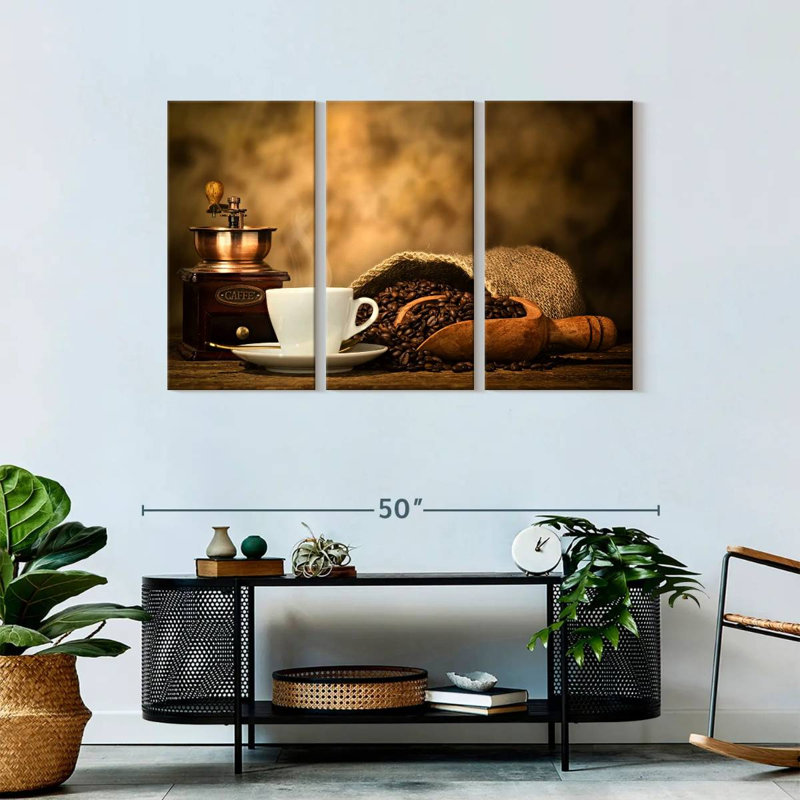 " Rustic Coffee " 3 - Pieces, 28" H x 45" W x 1.25" D