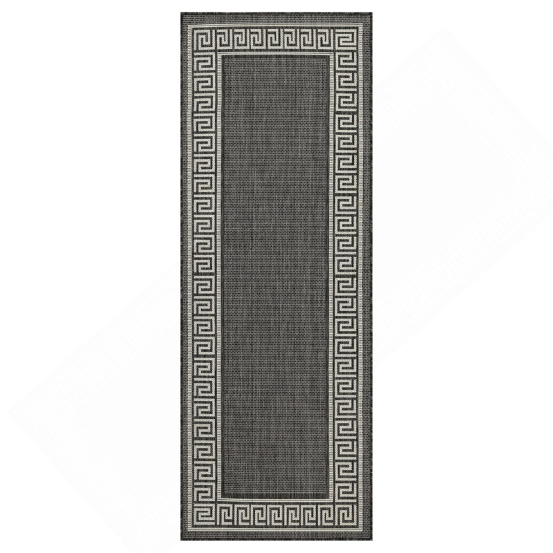 Anthracite 2 Ft. 7 In. X 7 Ft. 3 In. Indoor/Outdoor Area Rug, Runner 2'7" x 7'3"