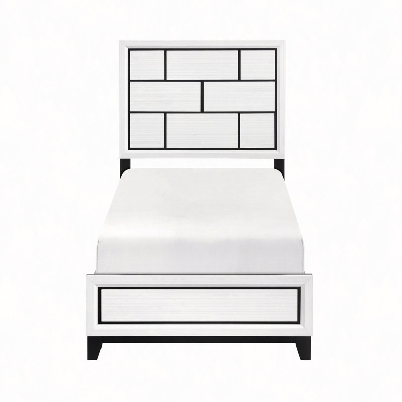 Lit contemporain 1pc, Lit simple, Blanc