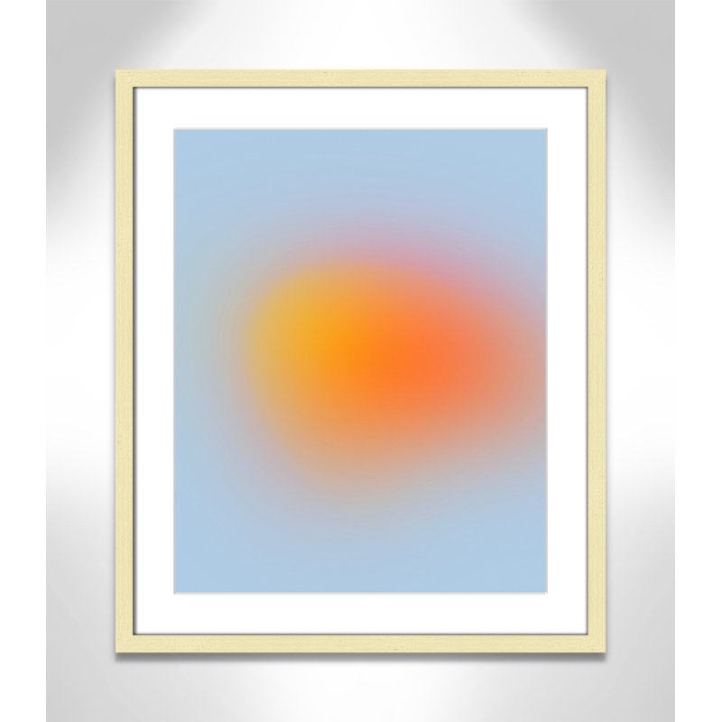 Imprimé néon orange brillant, Oui, Cadre photo doré simple, H 25,5 po x l 21,5 po x P 1,25 po