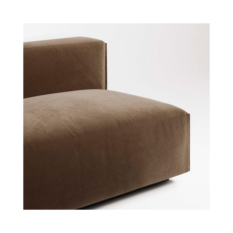 Fauteuil de chambre Cleon, Mélange de polyester café velours