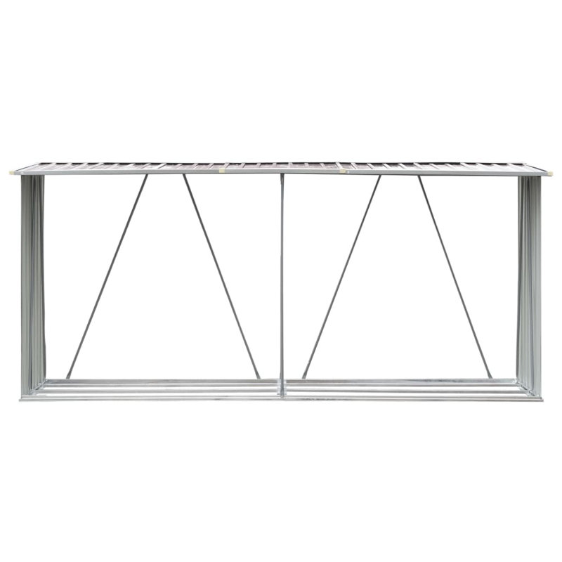 330cm W x 84cm D Metal Log Store, Brown