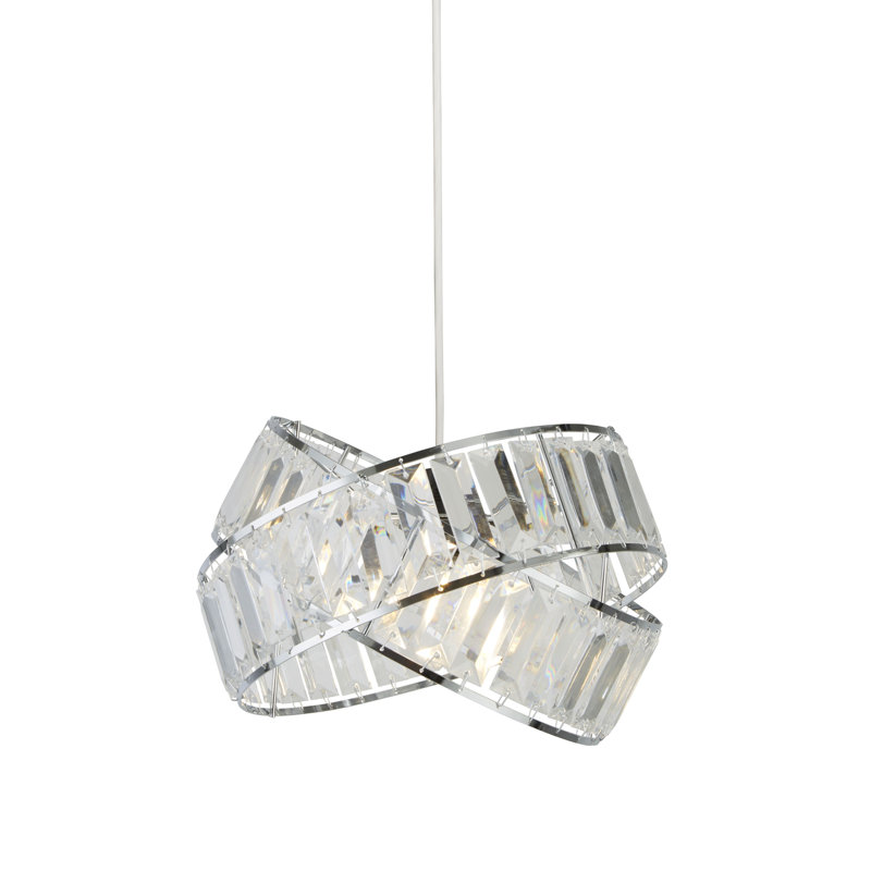18.5cm H Plastic Oval Pendant Shade ( Uno ) in Silver