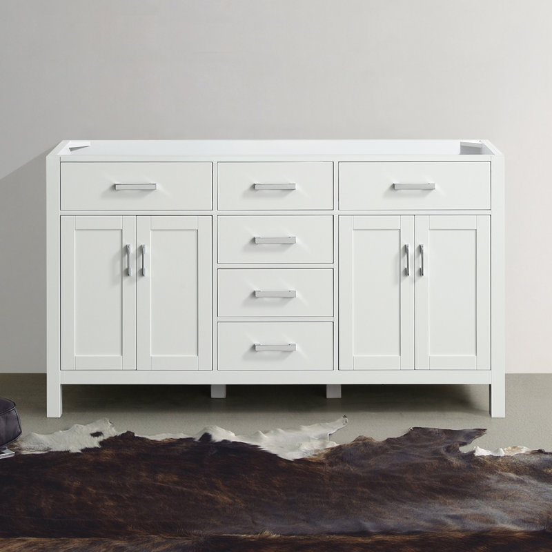 Petrel 60'' Double Bathroom Vanity Base Only, White