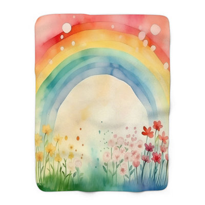 Printemps arc-en-ciel sérénade - 1 pièce Sherpa Premium - impression d'art luxueux