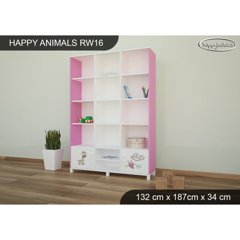 187cm H X 132cm W Kids Bookcase, Pink