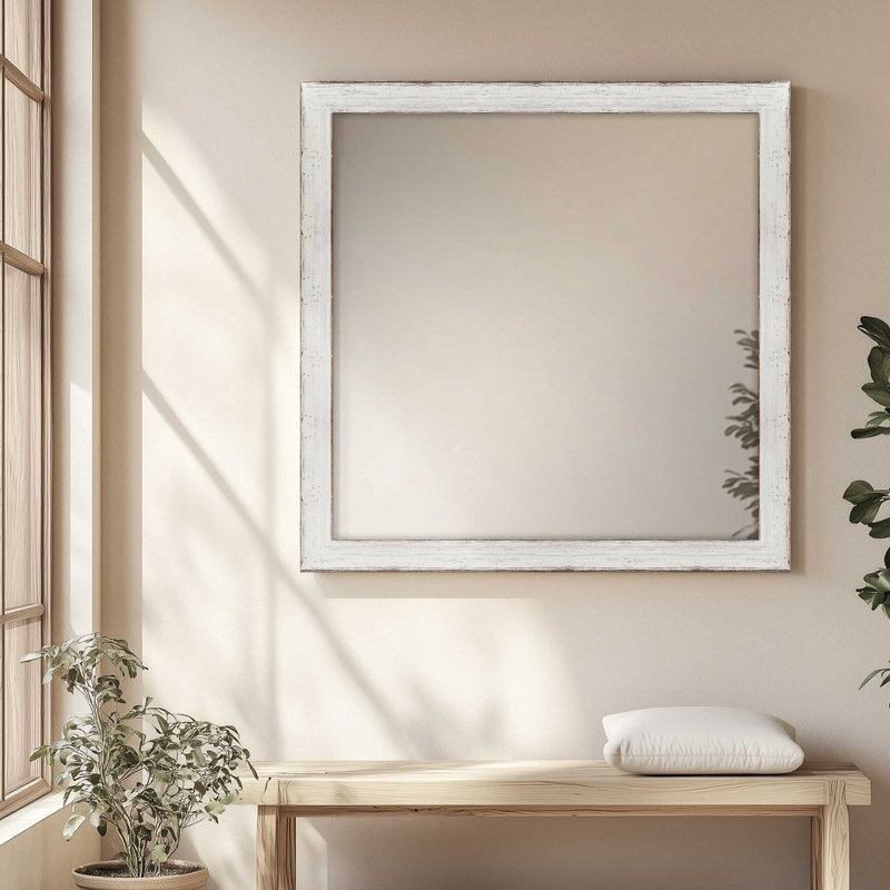 Miroir Country, Blanc mat, 41,5 po x 41,5 po