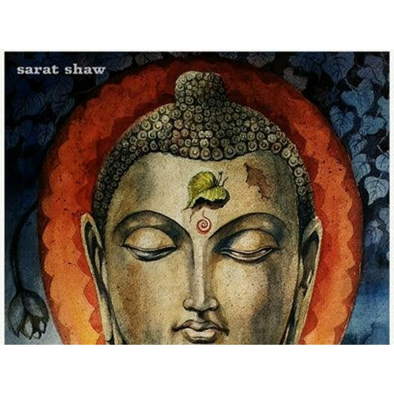 Lord Buddha | Aquarelle de Sarat Shaw | Décoration murale