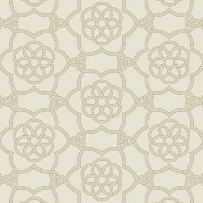Floret Lattice - Golden Wheat Wallpaper