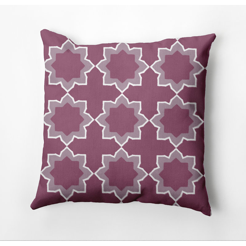 Housse et insert de coussin d'extérieur carré bohémien, H 18 po x l 18 po, Violet