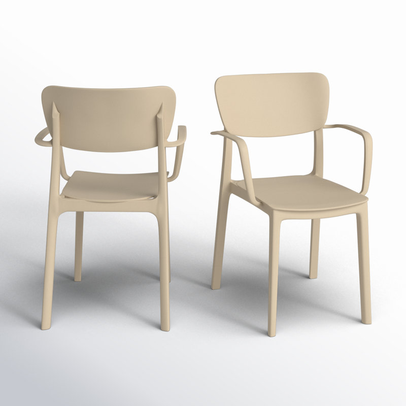 Chaise d'appoint empilable pour patio Farrah, Taupe