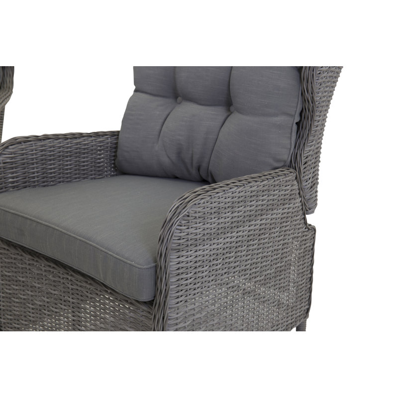 Demarcus 5 Seater Rattan Sofa Set, Grey, Dark Grey