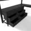Grand lit mezzanine avec bureau, lit mezzanine avec tiroirs et escalier de rangement, structure de lit mezzanine en métal robuste pour les adolescents et les adultes, mobilier de chambre multifonctionnel tout-en-un, noir