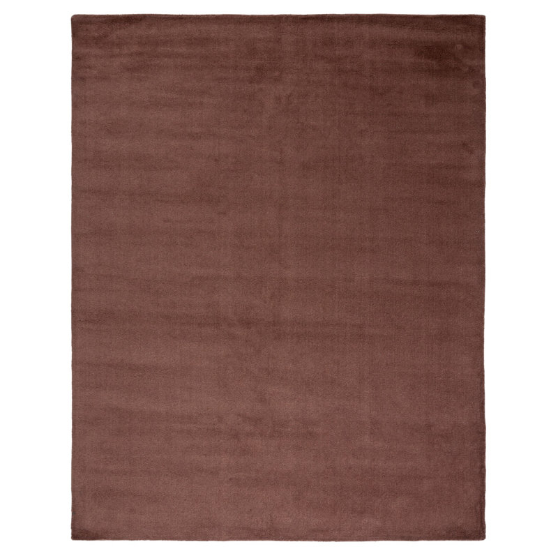 Tapis brun en laine tissé à la main Frann, Rectangle 9 pi x 12 pi