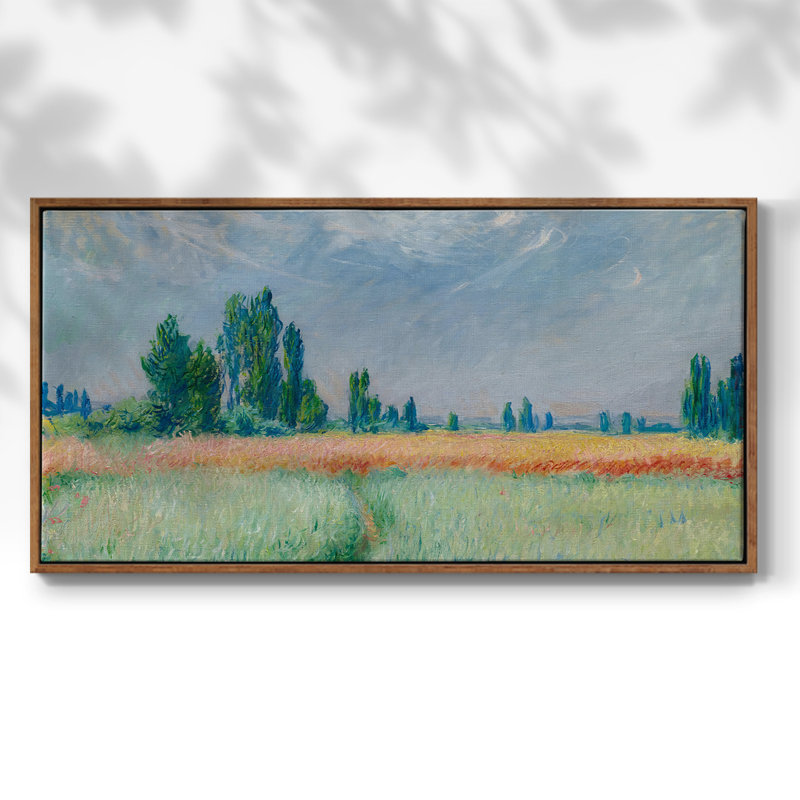 Paysage, série CC CCX, toile tendue avec châssis, prête à être accrochée, H 21 po x l 41 po, Blanc