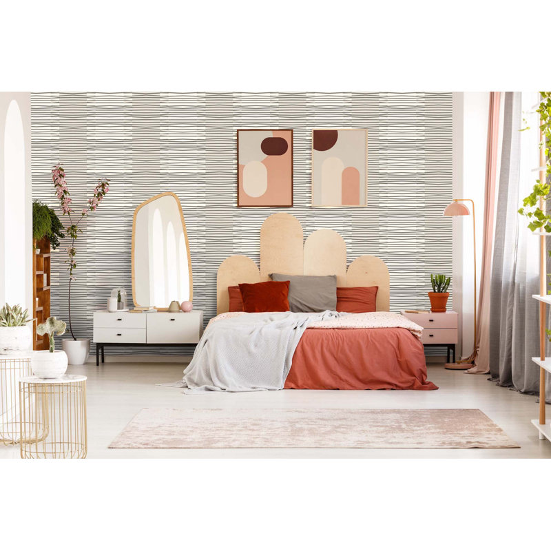 Zaire 10' L x 25" W Wallpaper Roll, Linen, Peel & Stick, Self-adhesive