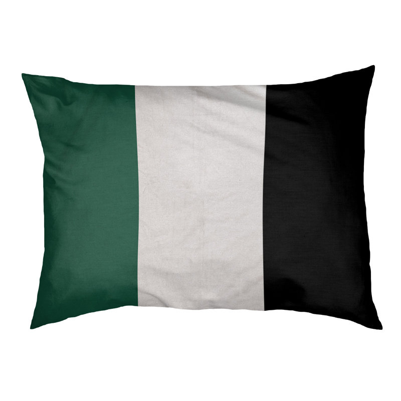 Coussin d'intérieur New York, Petit (l 28 po x P 18 po x H 6 po), Vert / blanc / noir