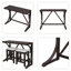 Ensemble de table de salle à manger à hauteur de comptoir 3 pièces Farmhouse avec 2 tabourets rembourrés, design USB intégré et de type C, peu encombrant, parfait pour les petits appartements, studio de relations publiques, facile à installer-1184733182