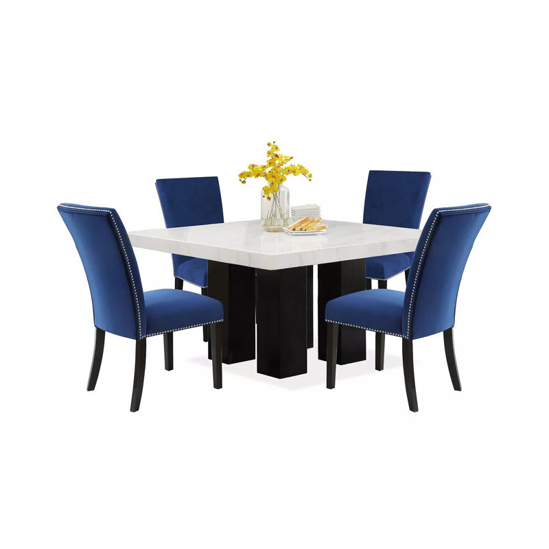 Ensemble repas pour quatre personnes, Bleu