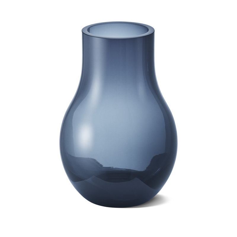 Cafu Blue Indoor / Outdoor Glass Table Vase, 8.5" H x 5.83" W x 5.83" D