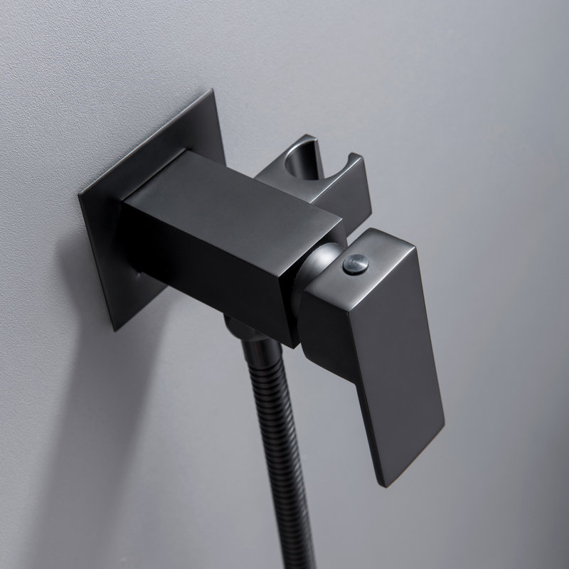 Elongated Wall Mount Bidet with Faucet, Black