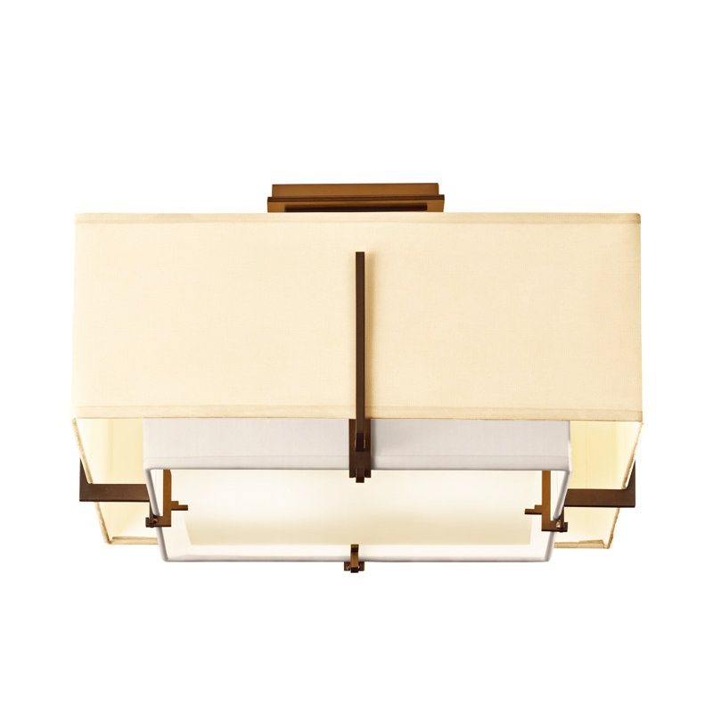 Exos 2 - Light Semi Flush Mount, Flax, Bronze