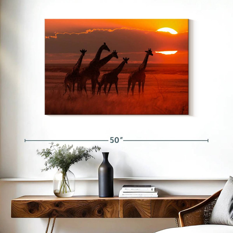Brampt, girafes d'Afrique itinérantes, H 26 po x l 39 po