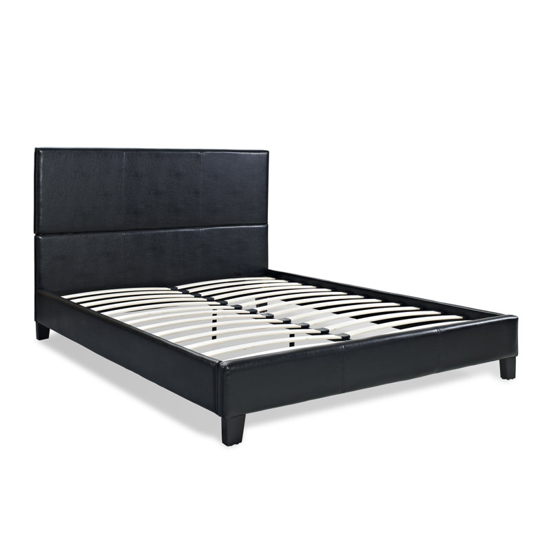 Mariano Vegan Leather Bed, Black, California King