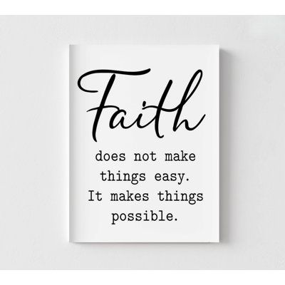 Faith Makes Things possible, impression d'affiche noir et blanc, décoration murale Faith, décoration murale de couloir d'entrée, art de classe chrétienne