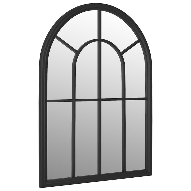 Morse Metal Flat Wall Mirror, Black