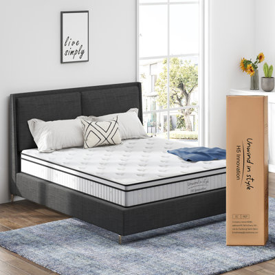 Hybrid Mattress, Individually Pocketed Innerspring, Medium Firm by Alwyn Home