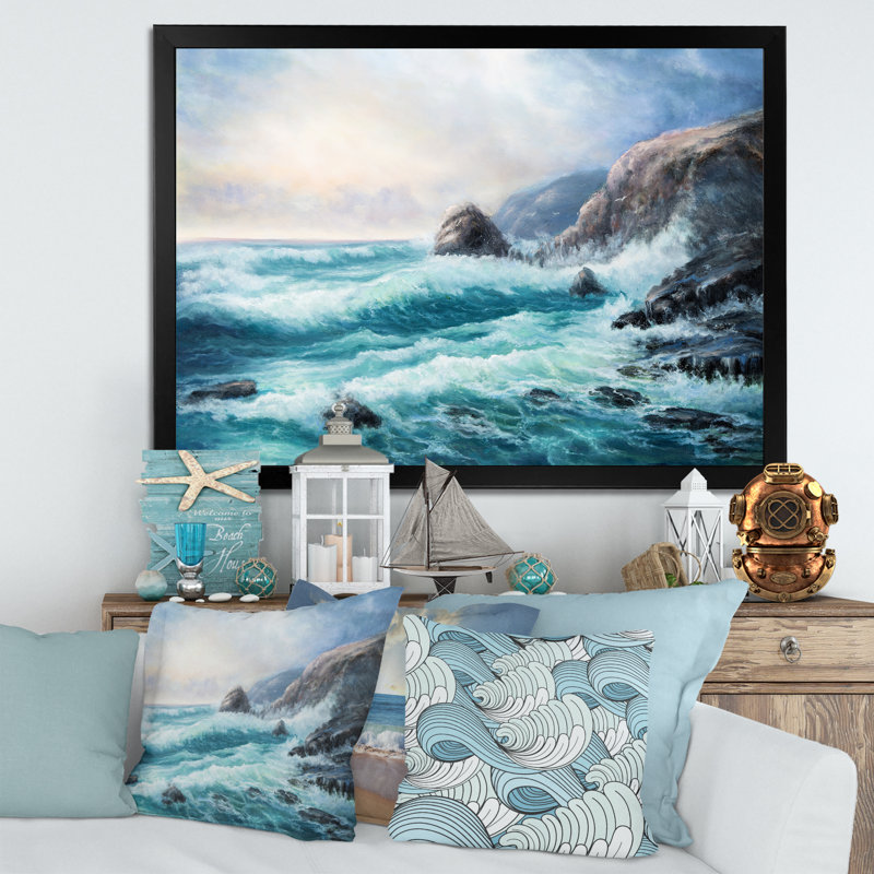 «Horizon Scenery Of Ocean Cliff», reproduction d'art sur toile nautique et côtière, H 8 po x l 12 po x P 1,5 po