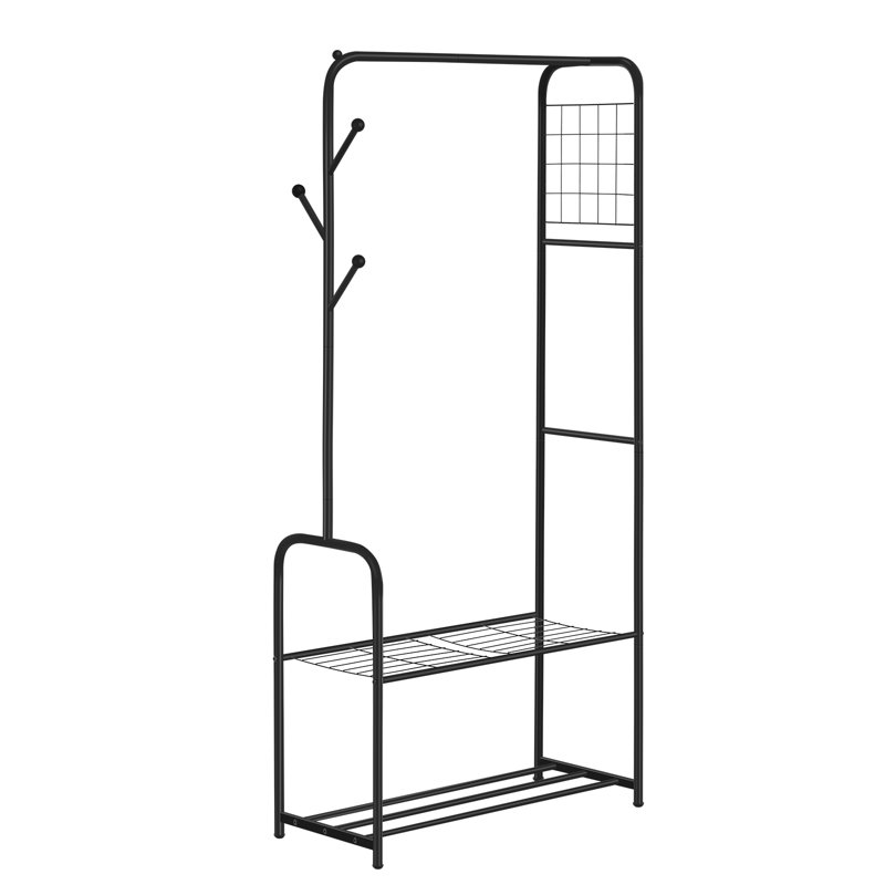 Practical Metal Storage Rack, Black