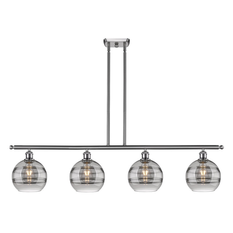 Chartoff 4 - Light Kitchen Island Pendant, Light Smoke, Brushed Satin Nickel