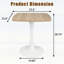 Table de salle à manger carrée compacte de style Mid-Century moderne avec plateau en panneau de fibres à densité moyenne et base en métal blanc mat, parfaite pour les petits espaces et les bistro