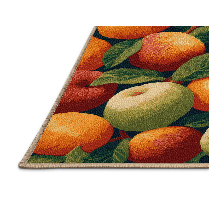  Tapis lavable avec fruits Aprium, Rond 8 pi
