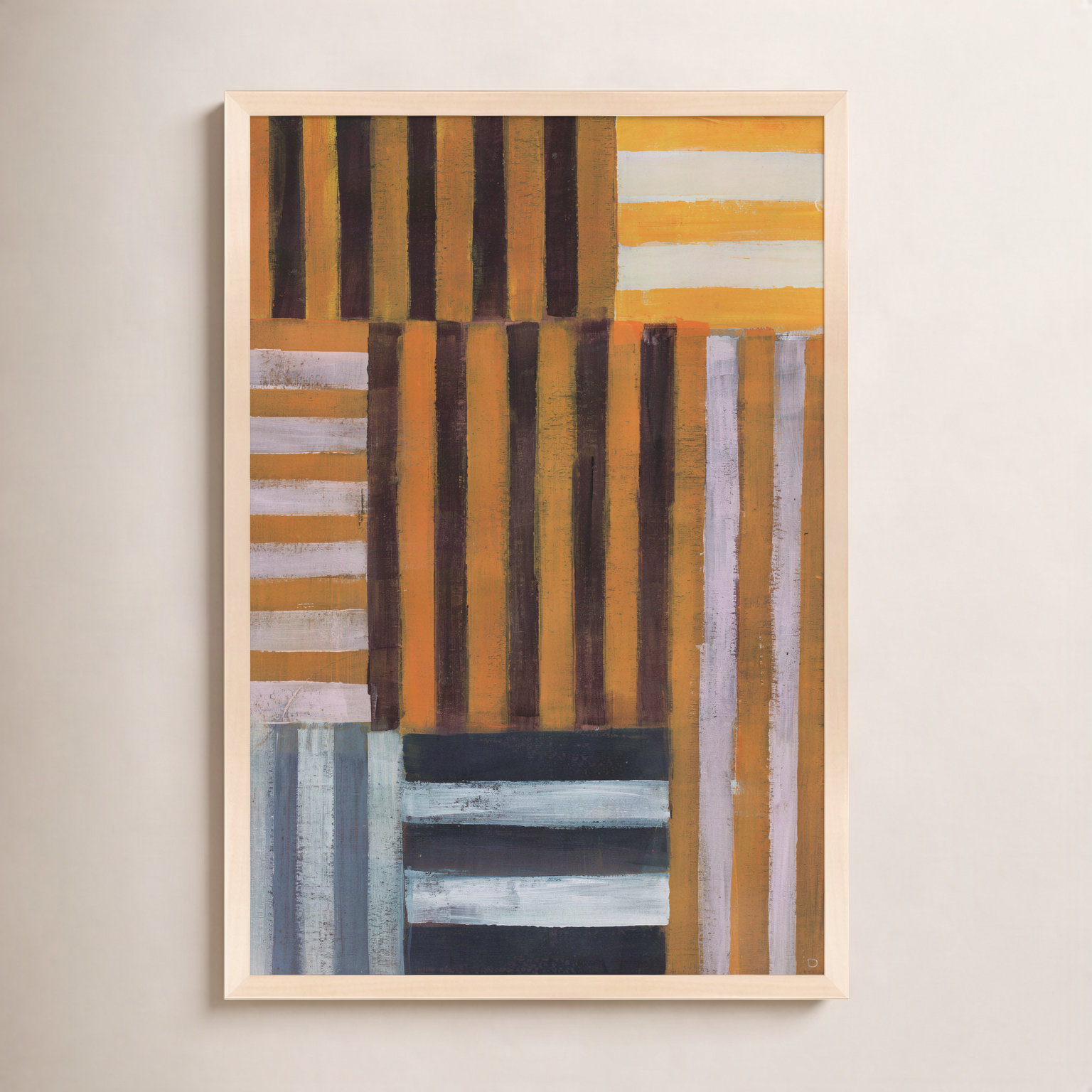 Back-and-Forth 1 Print by Anne-Marie Olczak, 30" H x 24" W, Framed Print Paper without Mat, Maple
