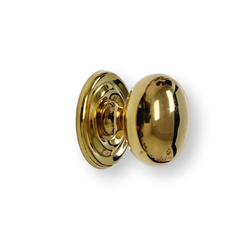 Eloise Unlacquered Brass 1 1/4 Round Knob with Backplate