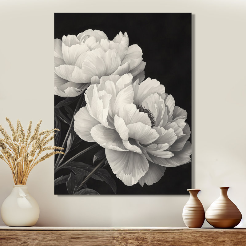 Jovar - pivoines, impressions sur métal, H 32 po x l 16 po